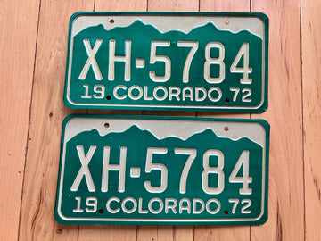 Pair of 1972 Colorado License Plates