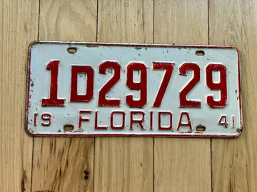 1941 Florida License Plate