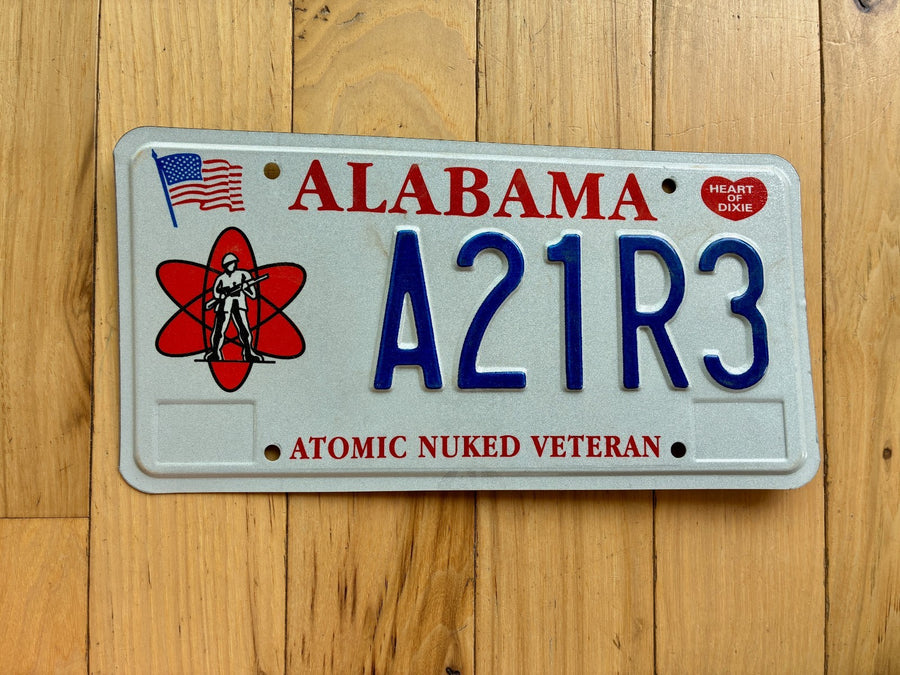 2001 Alabama Nuked Veteran License Plate
