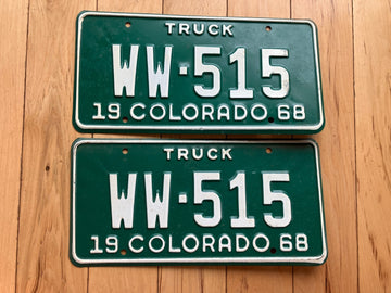Pair of 1968 Colorado Truck License Plates