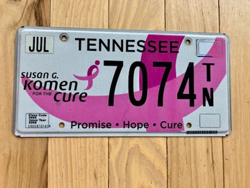 2020 Tennessee Susan G Komen For The Cure License Plate