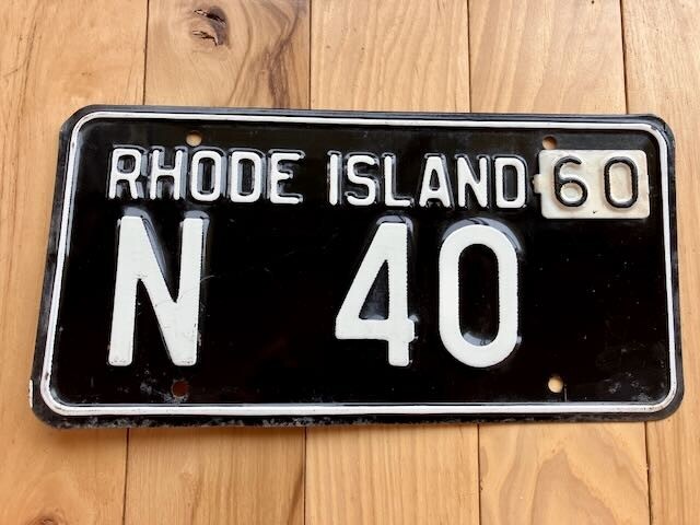 1960 Rhode Island License Plate - Low Number