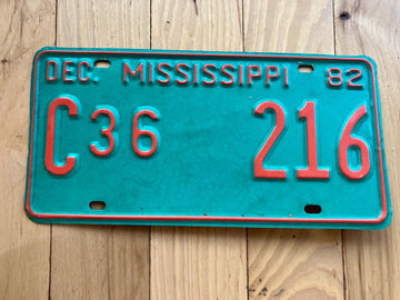1982 Mississippi License Plate