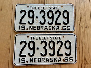 Pair of 1965 Nebraska License Plates
