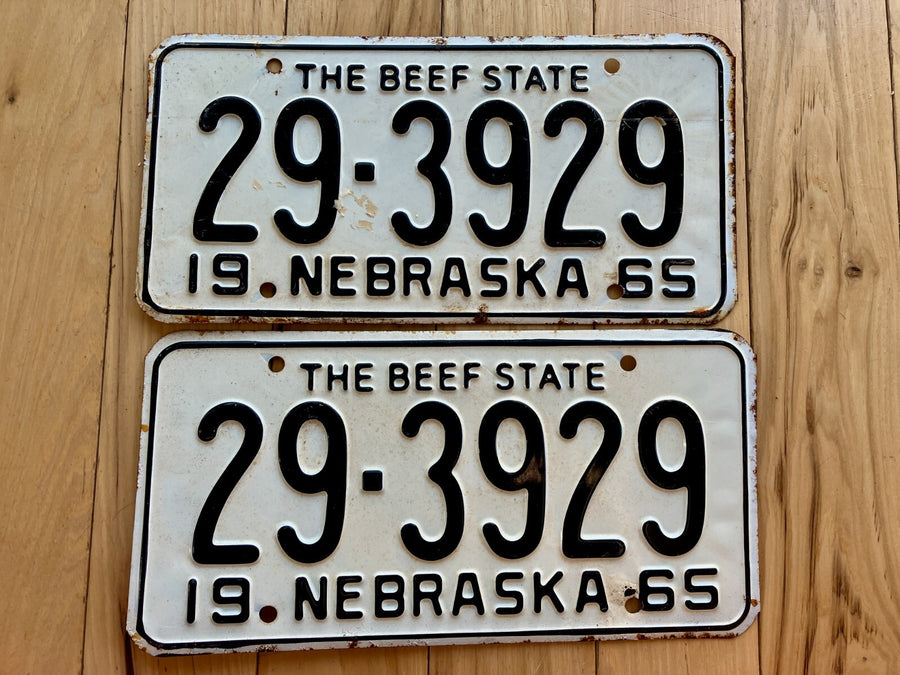 Pair of 1965 Nebraska License Plates