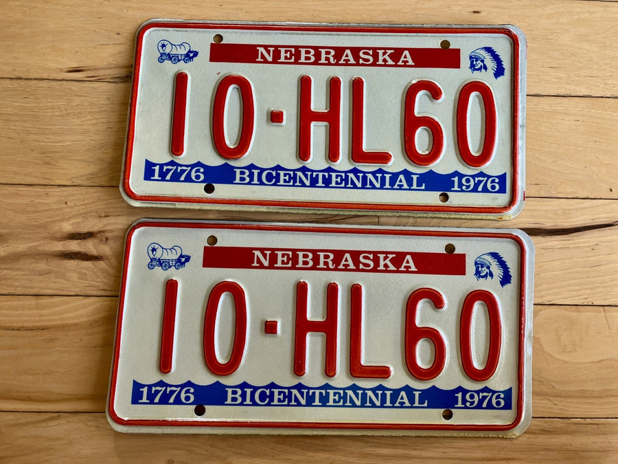 Pair Of 1976 Nebraska License Plates