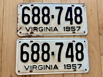 Pair of 1957 Virginia License Plates