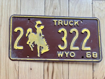 1968 Wyoming Truck License Plate