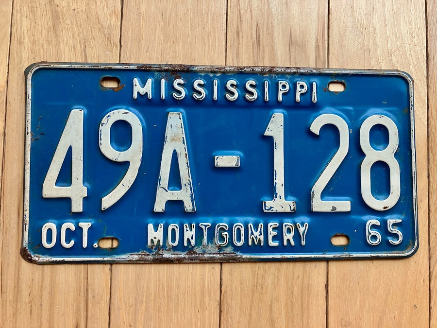1965 Mississippi Montgomery County License Plate