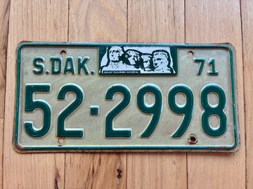 1971 South Dakota License Plate