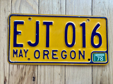 1978 Oregon License Plate