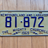 1969 Newfoundland & Labrador The Mighty Churchill License Plate