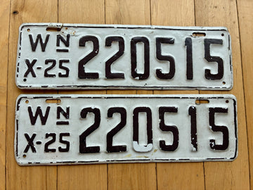 1925 Pair of Poorly Repainted Washington State License Plates