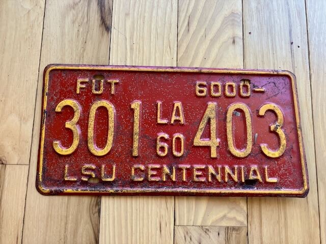 1960 Louisiana License Plate / LSU Centennial