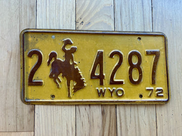 1972 Wyoming License Plate