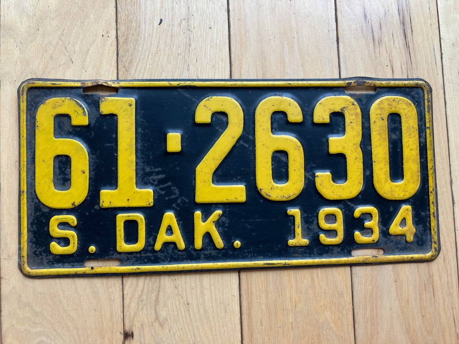 1934 South Dakota License Plate