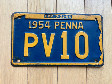 1954 Pennsylvania License Plate