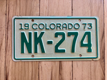 1973 Colorado Motorcycle License Plate