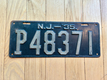 1935 New Jersey License Plate