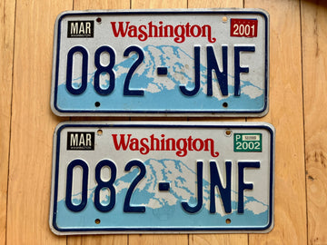 Pair Of 2001/2002 Washington State License Plates