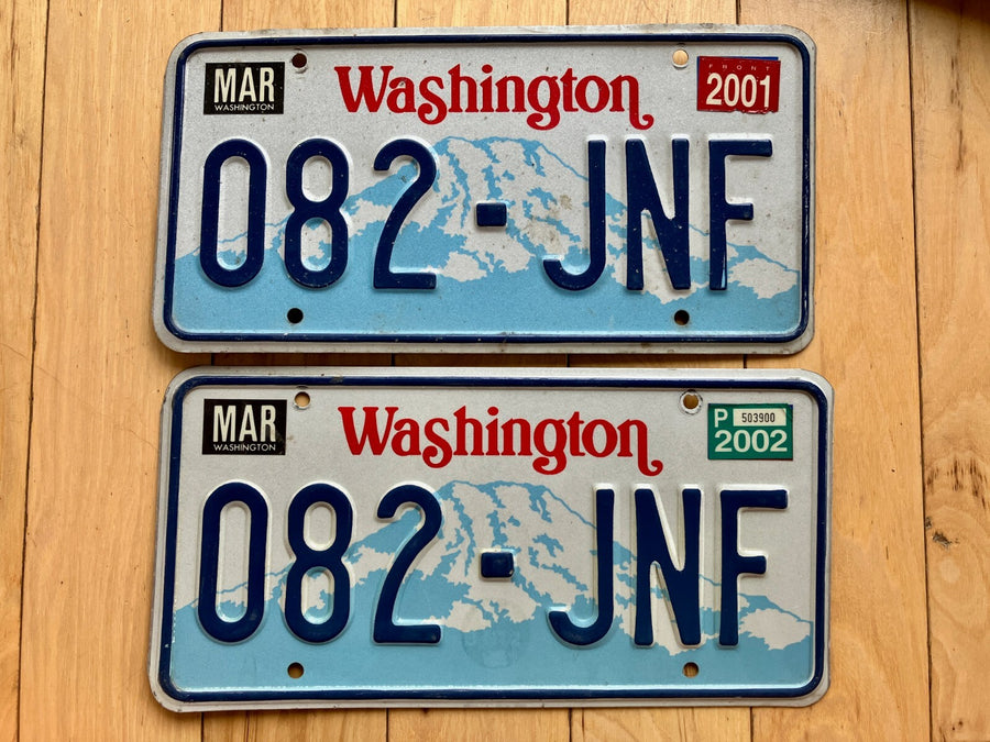 Pair Of 2001/2002 Washington State License Plates