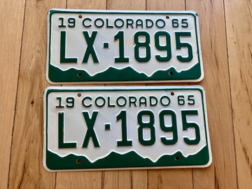 Pair of 1965 Colorado License Plates