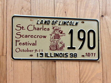 1998 Illinois St. Charles Scarecrow Festival Special Event License Plate