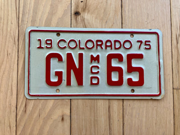 1975 Colorado Motorcycle Dealer License Plate