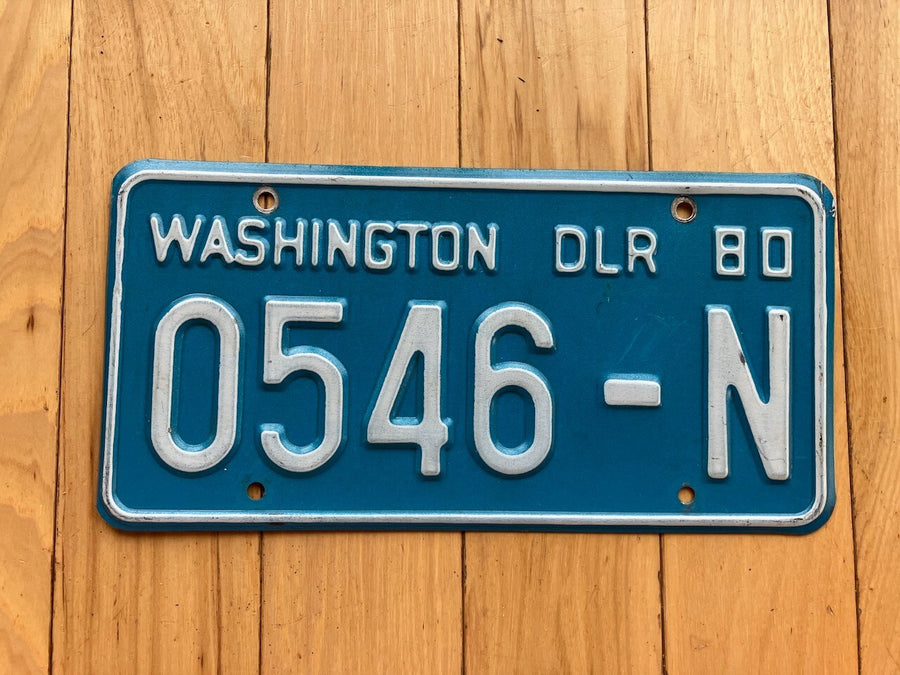 1980 Washington State Dealer License Plate