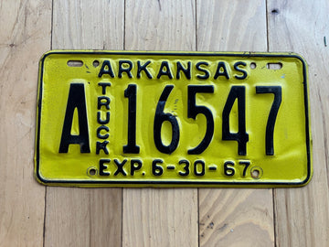 1967 Arkansas Truck License Plate - Paint Bubbling