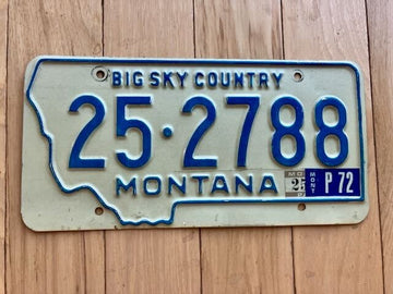 1972 Montana License Plate