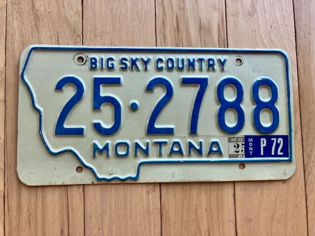 1972 Montana License Plate