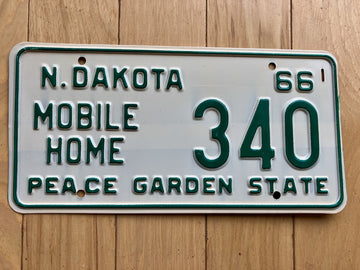 1966 North Dakota Mobile Home License Plate