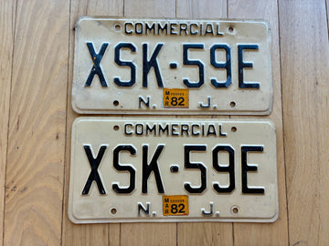 Pair of 1982 New Jersey Commercial License Plates