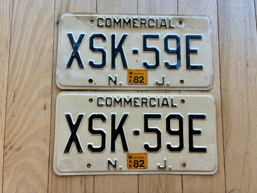 Pair of 1982 New Jersey Commercial License Plates