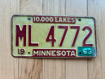 1963 Minnesota License Plate