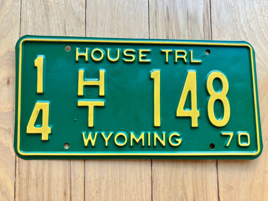 1970 Wyoming House Trailer License Plate