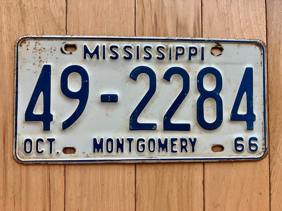 1966 Mississippi Montgomery County License Plate