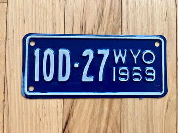1969 Wyoming Motorcycle Dealer License Plate