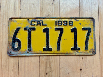 1938 California License Plate
