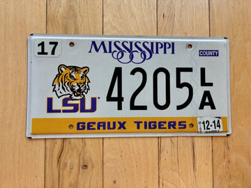 2014 Mississippi Geaux Tigers License Plate