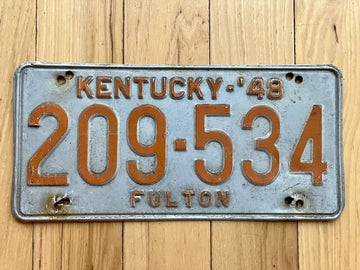1948 Kentucky Fulton County License Plate