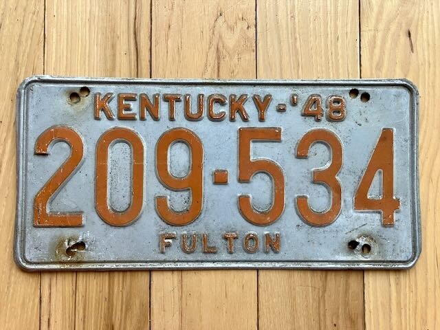 1948 Kentucky Fulton County License Plate