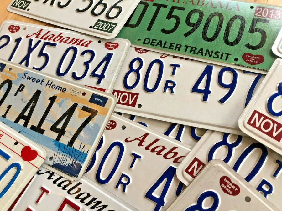 Mixed Lot of 100 Craft Condition Alabama License Plates