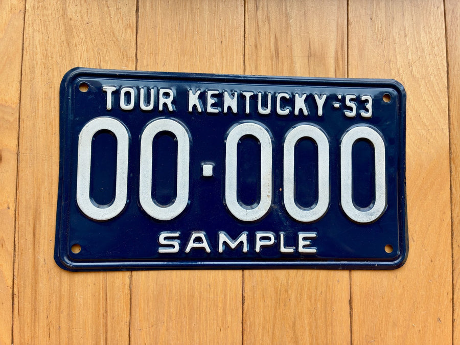 1953 Kentucky Sample License Plate