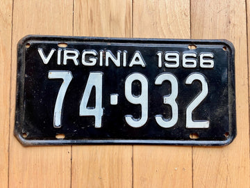 1966 Virginia License Plate