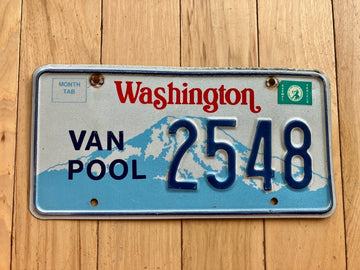 1988 Washington State Van Pool License Plate