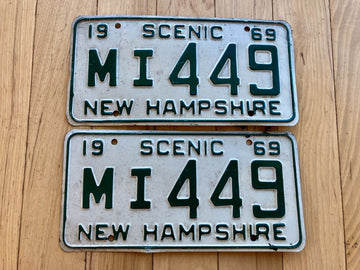 Pair of 1969 New Hampshire License Plates