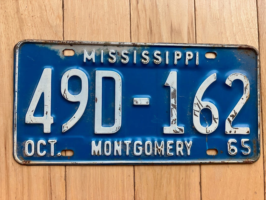 1965 Mississippi Montgomery County License Plate