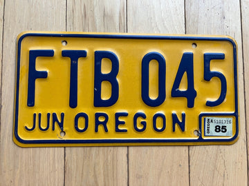 1985 Oregon License Plate